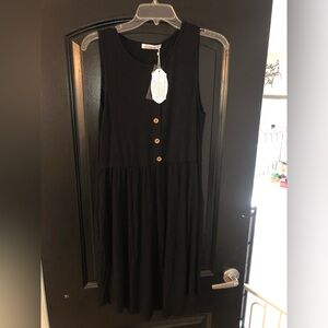 Black sleeveless summer dress
